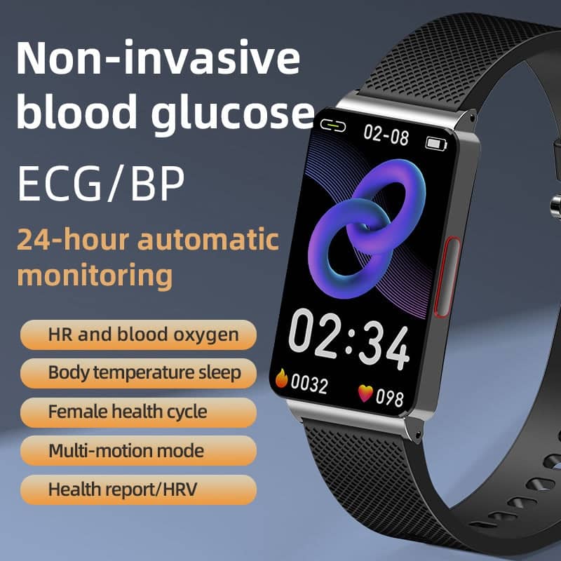 ZW80 One-click Blood Glucose Blood Pressure Sleep Heart Rate  Measurement Sports Smart Bracelet