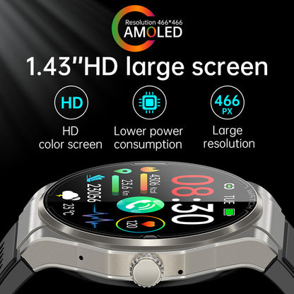 ZWA2 AMOLED HD Screen Health Smart Watch ECG Uric ACID Blood Lipid Bluetooth Call