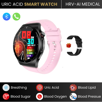 2025 New Laser Treatment Smart Watch - Blood Sugar - Lipid and Uric Acid Medical Grade ECG+PPG Health Monitoring