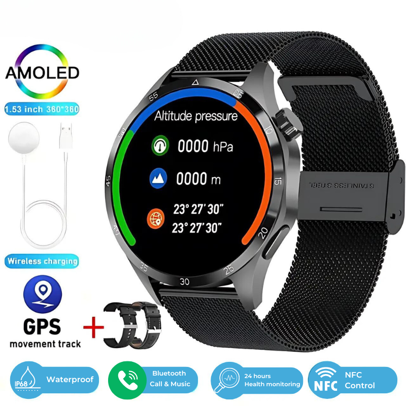 2025 New GT4 Pro Blood Sugar Monitoring Smartwatch - GPS tracker