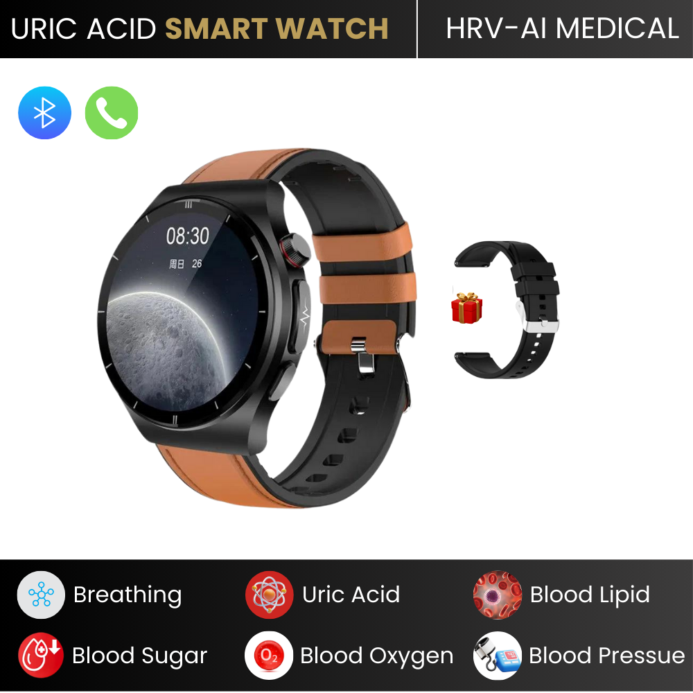 2025 New Laser Treatment Smart Watch - Blood Sugar - Lipid and Uric Acid Medical Grade ECG+PPG Health Monitoring