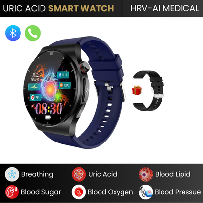 2025 New Laser Treatment Smart Watch - Blood Sugar - Lipid and Uric Acid Medical Grade ECG+PPG Health Monitoring