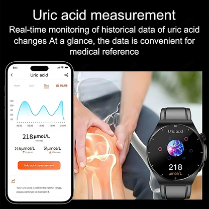 2025 New Laser Treatment Smart Watch - Blood Sugar - Lipid and Uric Acid Medical Grade ECG+PPG Health Monitoring