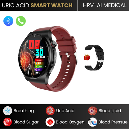 2025 New Laser Treatment Smart Watch - Blood Sugar - Lipid and Uric Acid Medical Grade ECG+PPG Health Monitoring