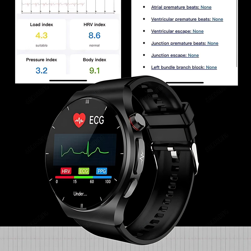 2025 New Laser Treatment Smart Watch - Blood Sugar - Lipid and Uric Acid Medical Grade ECG+PPG Health Monitoring