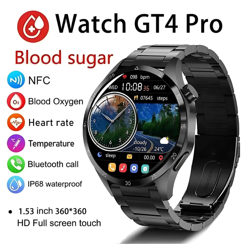 2025 New GT4 Pro Blood Sugar Monitoring Smartwatch - GPS tracker