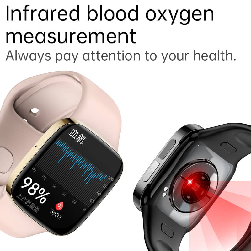 ZW08 Blood Sugar Blood Pressure Blood Oxygen Monitoring High Appearance Level Bluetooth Call Smart Watch