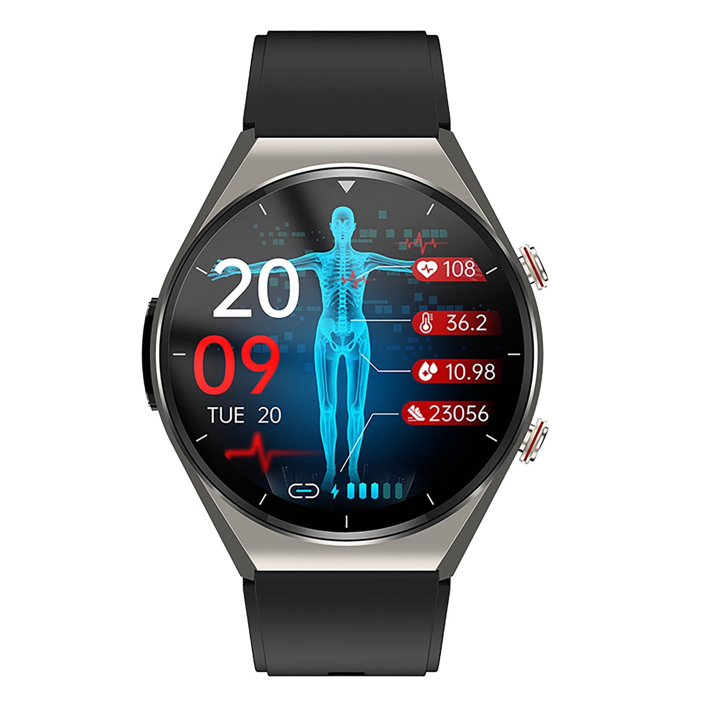 One-click Blood Pressure Blood Sugar ECG/EKG HRV Heart Rate Monitor Health Smart Watch