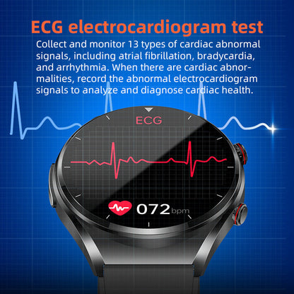 One-click Blood Pressure ECG/EKG HRV Heart Rate Montor Health Smart Watch