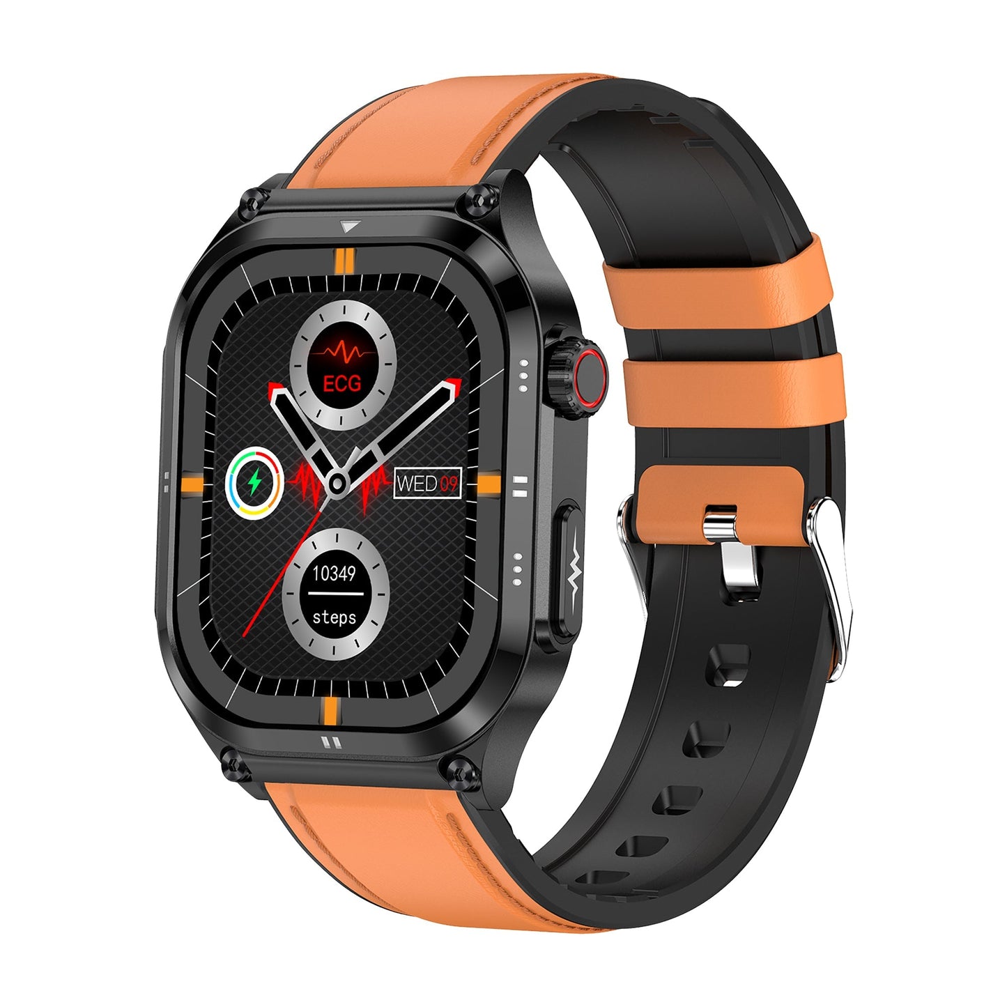 ZW49 Outdoor ECG Health Smart Watch Blood Oxygen Pressure AMOLED HD Screen Bluetooth Calling SOS Emergency Call