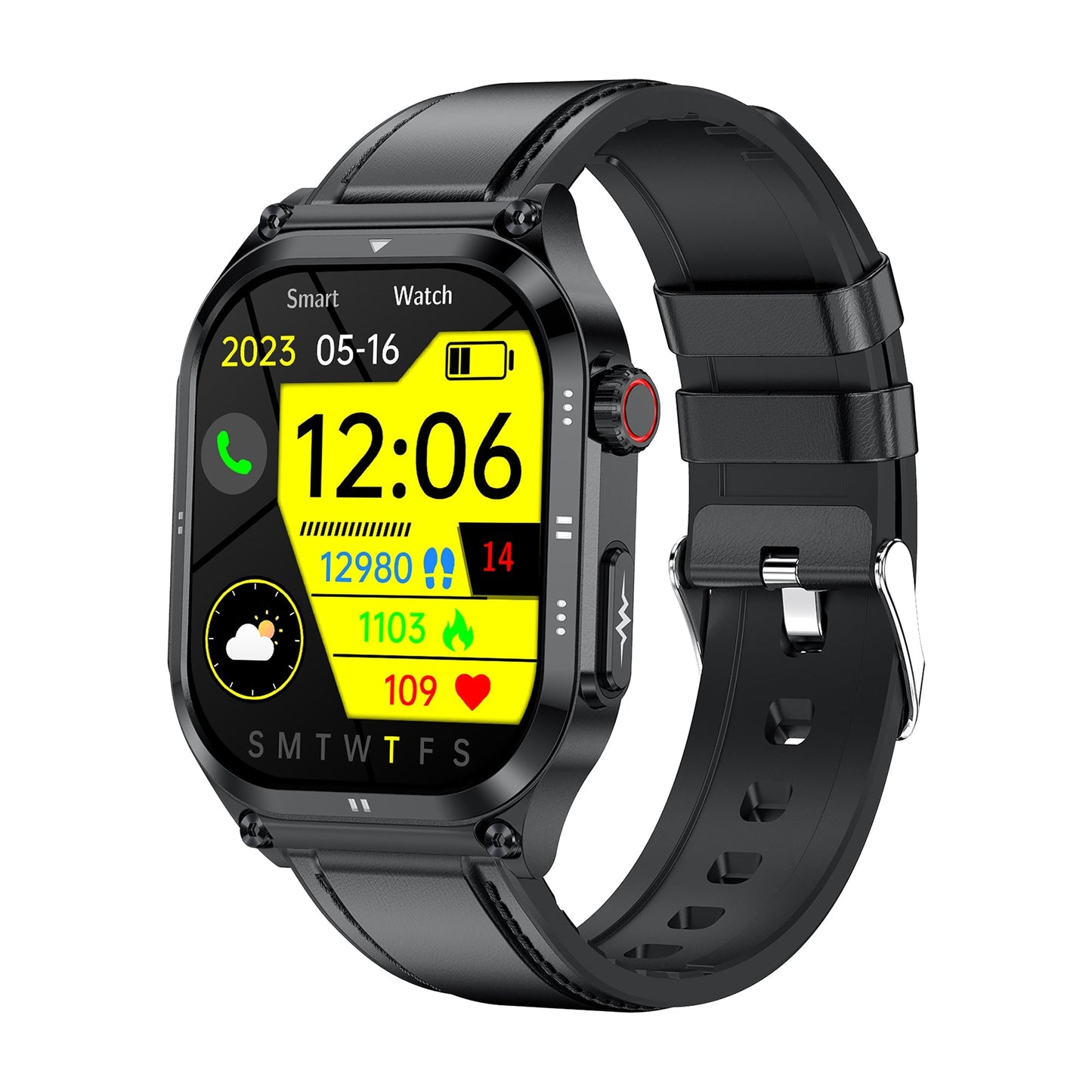 ZW49 Outdoor ECG Health Smart Watch Blood Oxygen Pressure AMOLED HD Screen Bluetooth Calling SOS Emergency Call