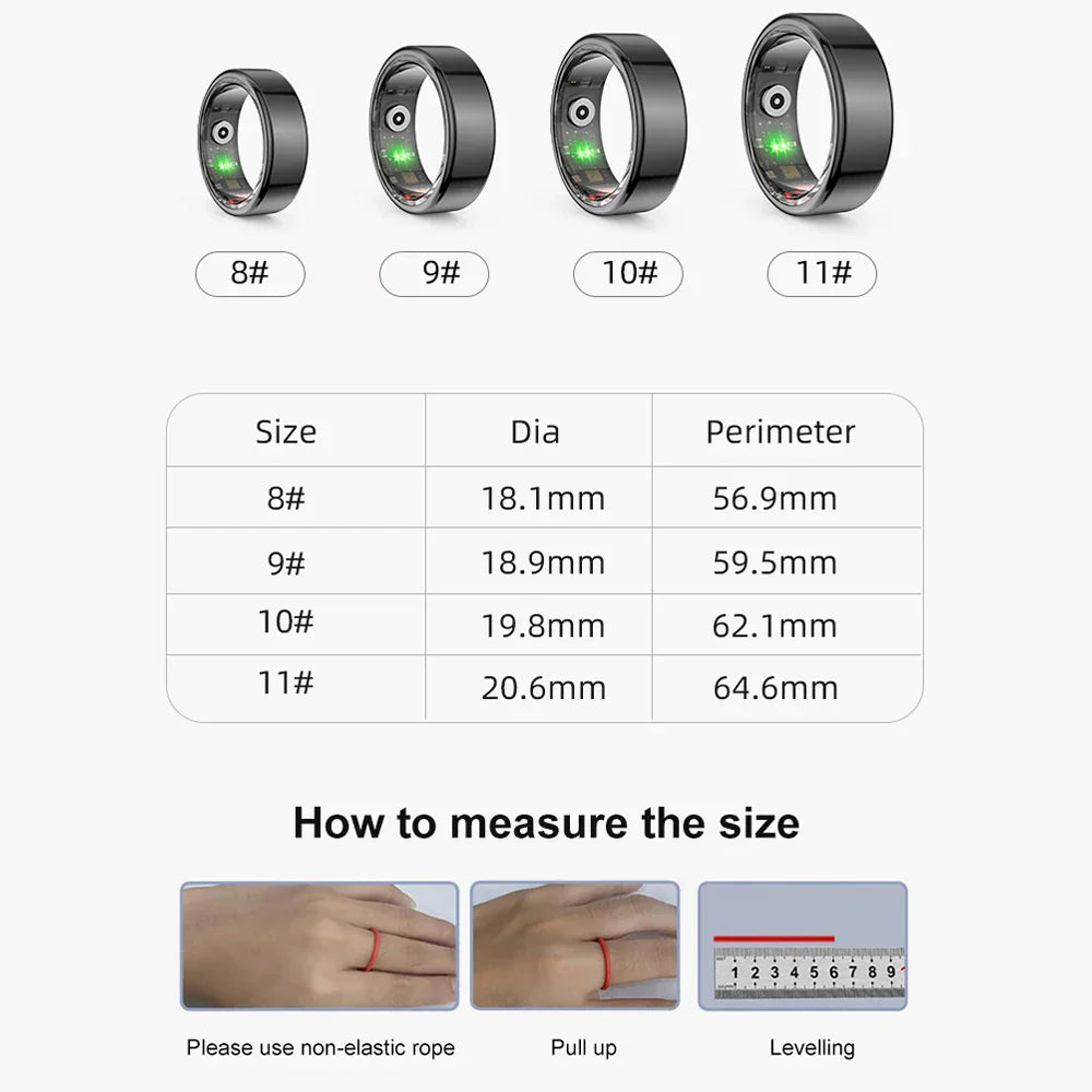 ZEN Smart Ring Titanium Steel Health Monitoring Ring: Supports good sleep, regulates blood pressure